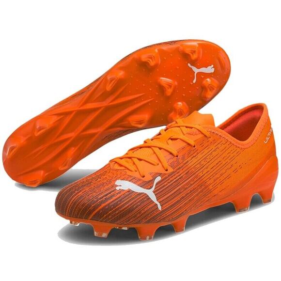 NEW Size 11.5 Mens Puma Ultra 2.1 FG/AG Orange Football Cleat Shoes 106080-01 - Picture 1 of 6